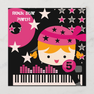 Custom Blonde Girls Rock Star Birthday Invitations
