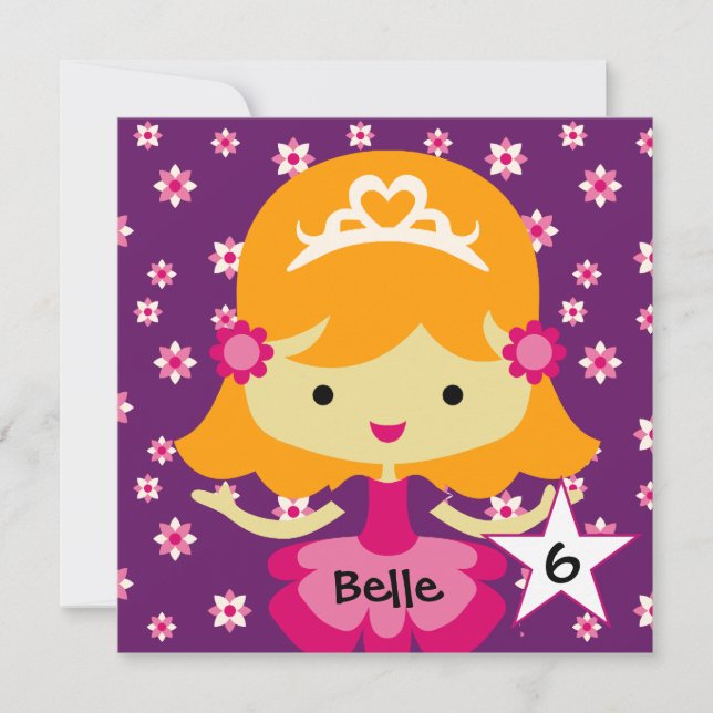 Custom Blonde Lil' Princess Birthday Invitations (Front)