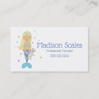 Custom Blonde Little Mermaid Business Card