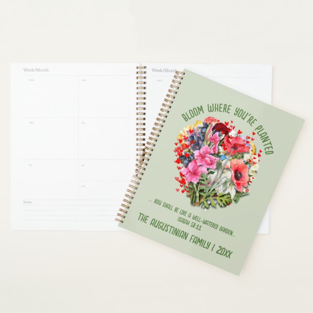 Custom BLOOM WHERE PLANTED Christian Birth Month  Planner (Display)