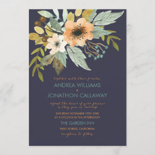 Custom Blooming Watercolor Wedding Invitation