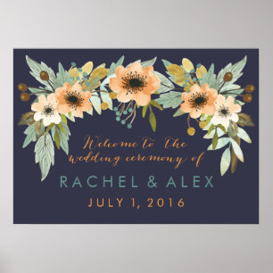 Custom Blooming Watercolor Welcome Poster