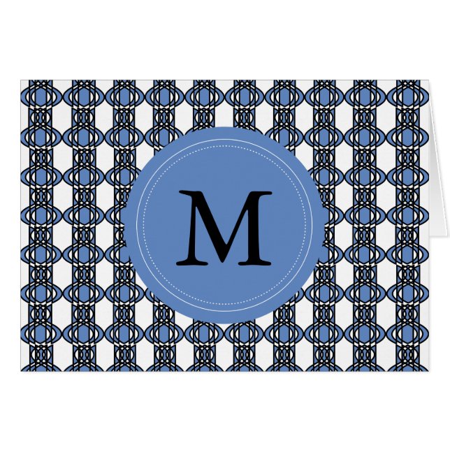 Custom Blue Abstract Scarab Pattern Monogram (Front Horizontal)