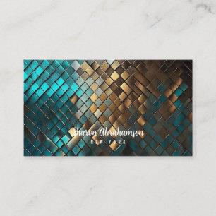 Custom Blue and Gold Dragon Scales Business Card