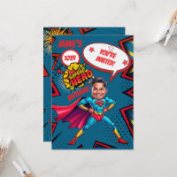 Custom Blue and Red Super Hero Boy Caricature 