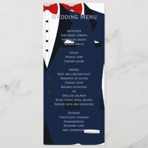 Custom Blue And White Gay Wedding Menu