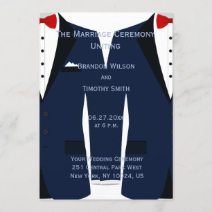 Custom Blue And White Gay Wedding Programs Programme