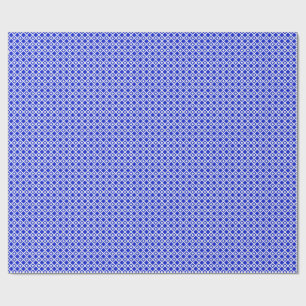 Custom Blue and White Geometric Diamond Pattern Wrapping Paper