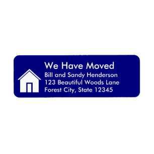 Custom Blue and White House Moving Announcement