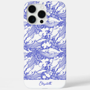 Custom Blue And White Humpback Whale iPhone 16 Pro Max Case