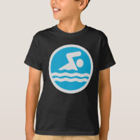 Custom Blue and White Swim Decal