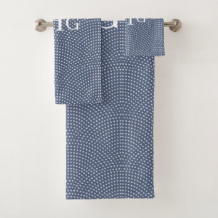 Custom blue arches with white dots Towel set