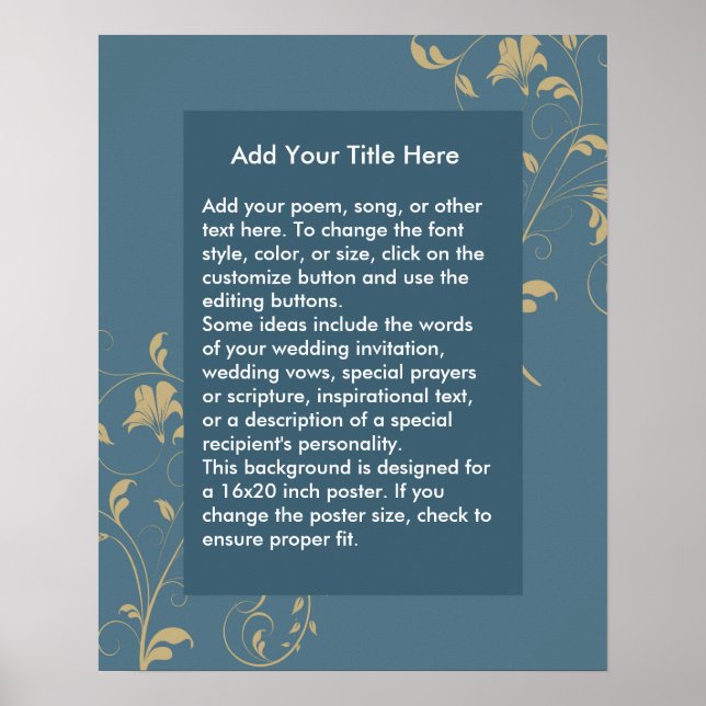 Custom Blue Background for Poster (Front)