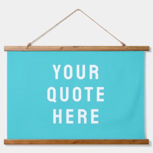 Custom Blue Banner Personalized Your Quote Wall Hanging Tapestry