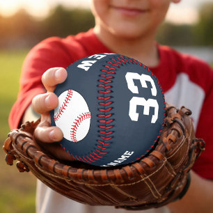 Custom Blue Baseball Ball with Name Team Number