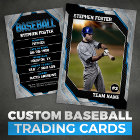 Custom Blue Baseball Trading Card Baseball Player