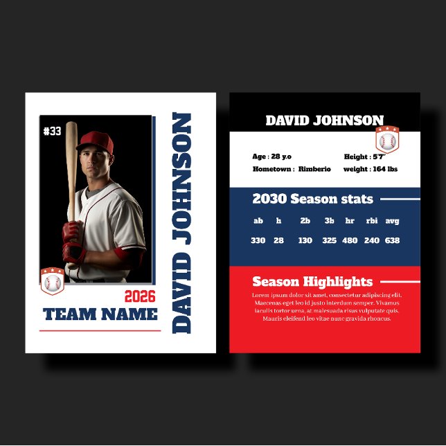 Custom Blue Baseball Trading Card Player Profile (Creator Uploaded)