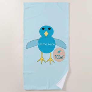 Custom Blue Birthday Boy Chick Beach Towel