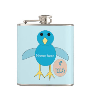 Custom Blue Birthday Boy Chick Hip Flask