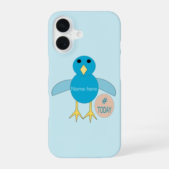 Custom Blue Birthday Boy Chick iPhone 16 Case (Back)