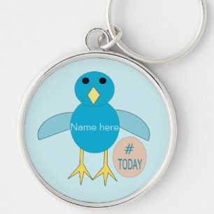 Custom Blue Birthday Boy Chick Keychain
