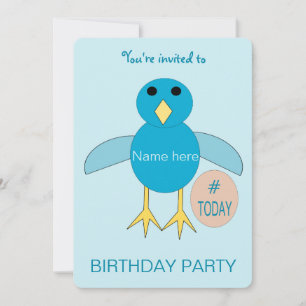 Custom Blue Birthday Boy Chick Party Invitation