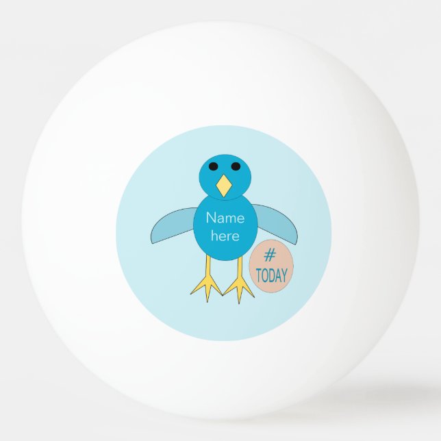 Custom Blue Birthday Boy Chick Ping Pong Ball (Front)