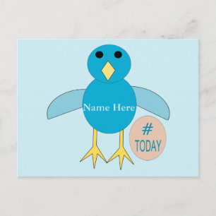 Custom Blue Birthday Boy Chick Postcard