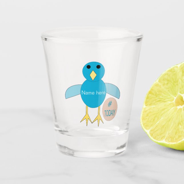 Custom Blue Birthday Boy Chick Shot Glass (Front)