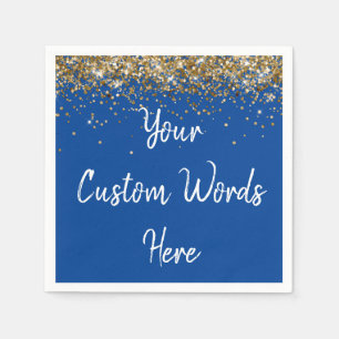 Custom Blue Birthday Party Anniversary Graduation  Napkin
