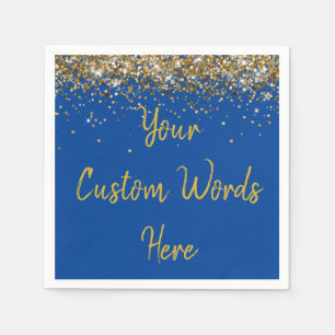 Custom Blue Birthday Party Anniversary Graduation Napkin