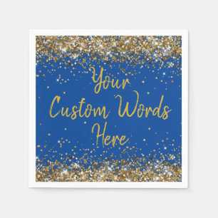 Custom Blue Birthday Party Anniversary Graduation Napkin