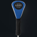 Custom Blue Business Logo Branded Golf Head Cover<br><div class="desc">A professional custom branded golf head cover for your business features your logo design. Deep blue background colour can be modified. Please contact the designer for assistance with personalising this or other promotional items at kathleen@plushpaper.com</div>