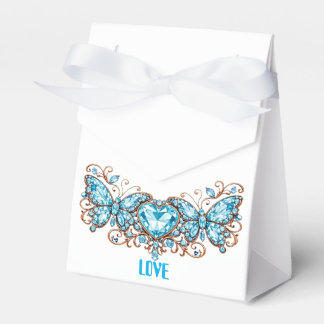 Custom Blue Butterflies Love Valentine Day Gift Favour Box