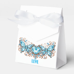 Custom Blue Butterflies Love Valentine's Day Gift Favour Box