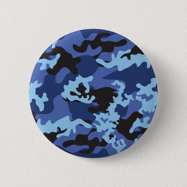 Custom Blue Camo Button (Front)