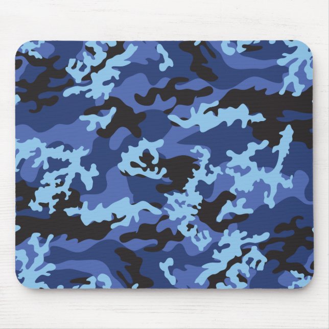 Custom Blue Camo Mousepad (Front)