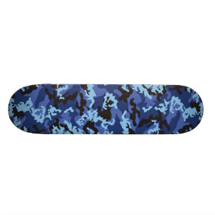 Custom Blue Camo Skateboard