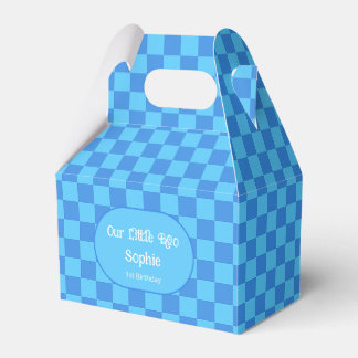 Custom Blue Chequerboard Preppy Birthday Party Favour Box