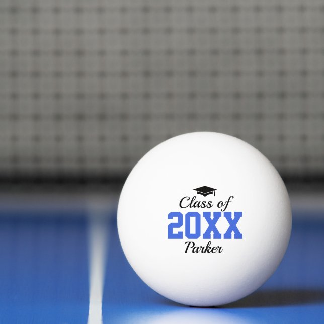 Custom Blue Class of 2026 Graduation Ping Pong Ball (Net)