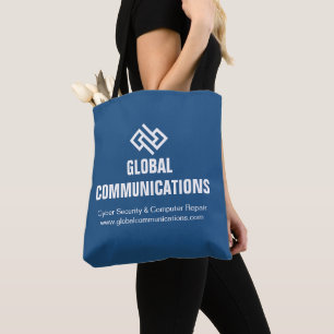 Custom Blue Cyber Security Company Marketing Tote Bag