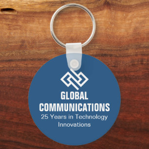 Custom Blue Cyber Technology Computer Business Key Ring