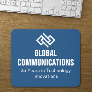 Custom Blue Cyber Technology Computer Company Mouse Mat