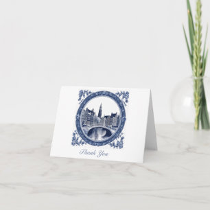 Custom Blue Delft Amsterdam Thank You Card