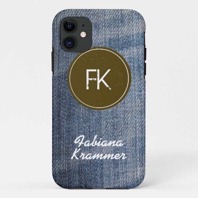 custom blue denim jeans fabric texture Case-Mate iPhone case (Back)