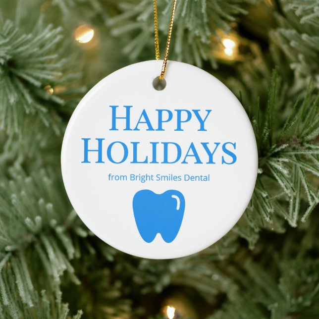 Custom Blue Dental Practice Ornament (Tree)
