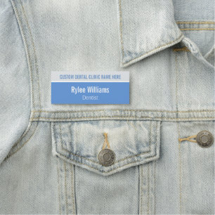 Custom Blue Dentist Name Tag