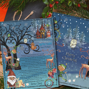 Custom Blue Fairy Tale Santa Letter Reindeer