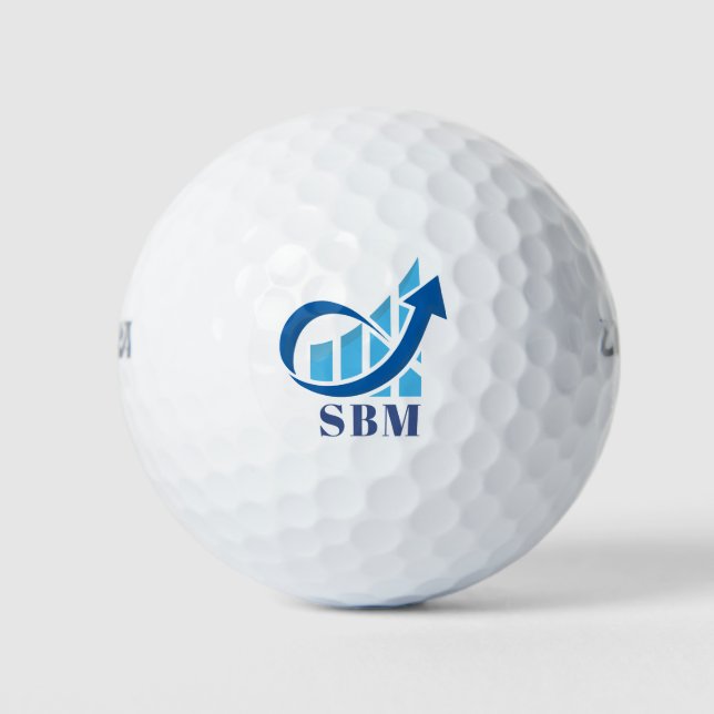 Custom Blue Finance Monogram Golf Balls (Front)