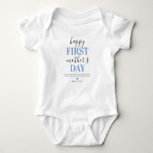 Custom Blue First Mother's Day Baby Bodysuit (Front)